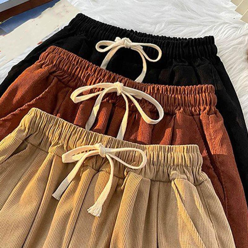 Pants for Women Elastic High Waist Long Trousers Plus Size Thickened Stretchy Versatile Casual Wide Leg Pants