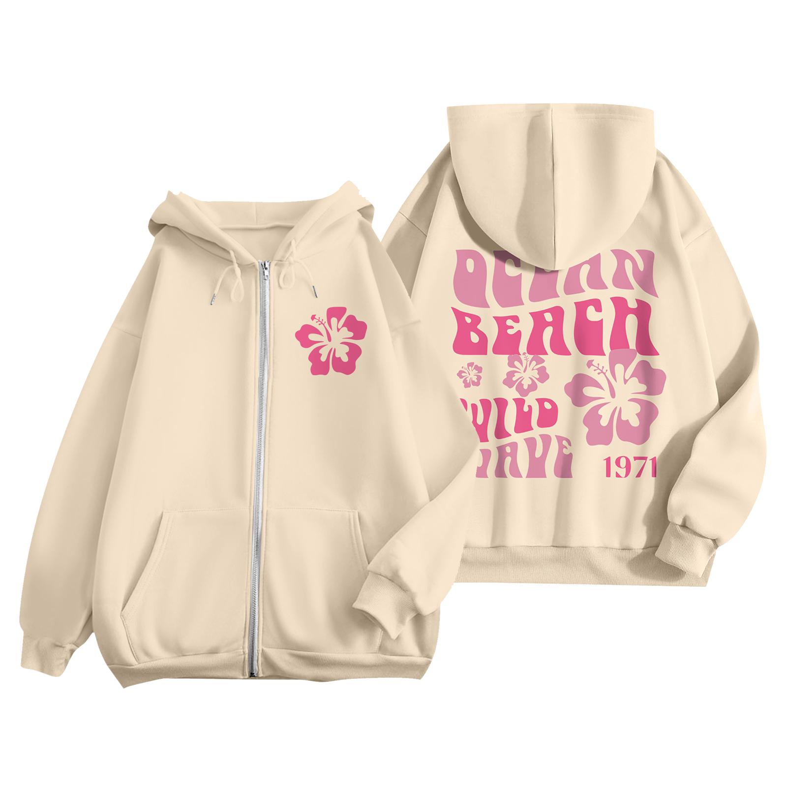 

Женские толстовки на молнии для девочек-подростков, свитшот с цветочным принтом, одежда, повседневная куртка на шнурке с карманами XL жёлтый