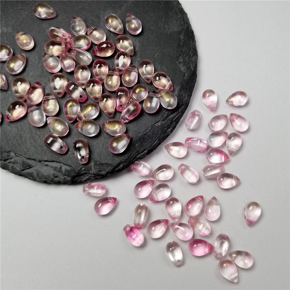 30Pcs Gradient Color 6x9mm Water Drop Shape Beads Czech Glass Beads For Jewelry Making DIY Handmade Hairpin Craft Accessories