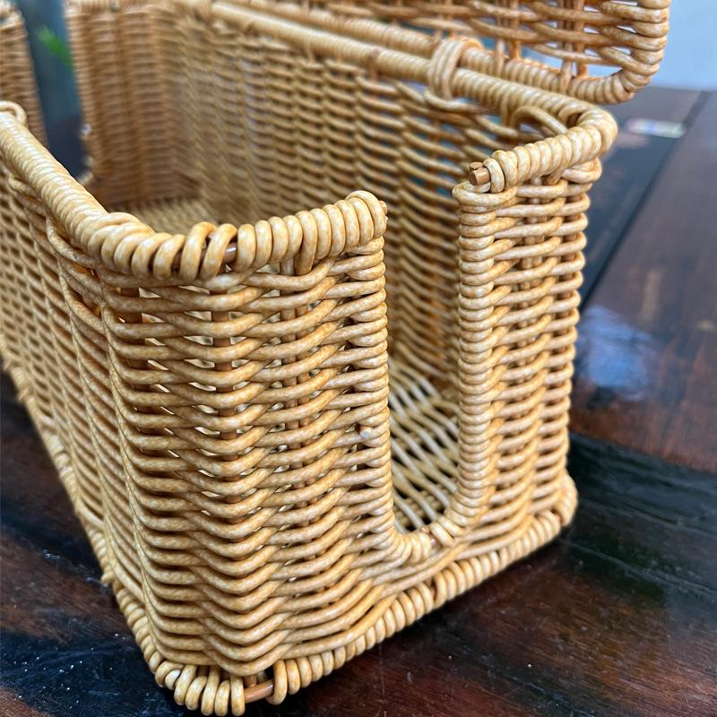 Hand-Woven Charging Station Storage Box Cable Management Basket For Usb Cables Data Cables Organizer