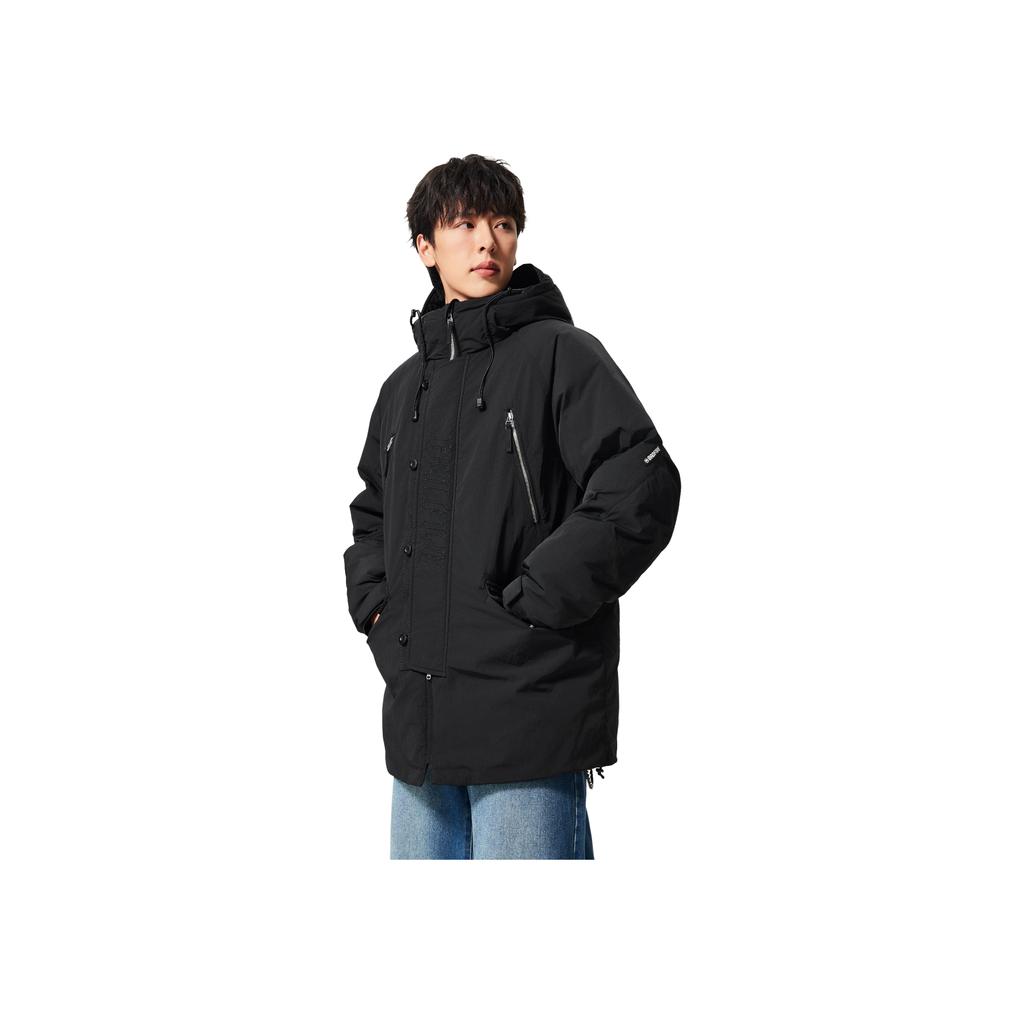 Li-Ning Bad5 Windproof Water-Repellent 3D Loose Fit Hooded Down Jacket Men Outerwear AYMV121-2