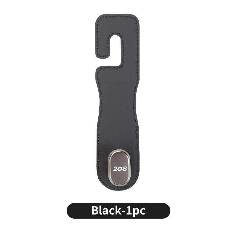 Accessoires de voiture Crochets de rangement multifonctionnels en cuir et métal pour dossier de siège pour Peugeot 2008 5008 107 106 205 4008 301 607 108 807