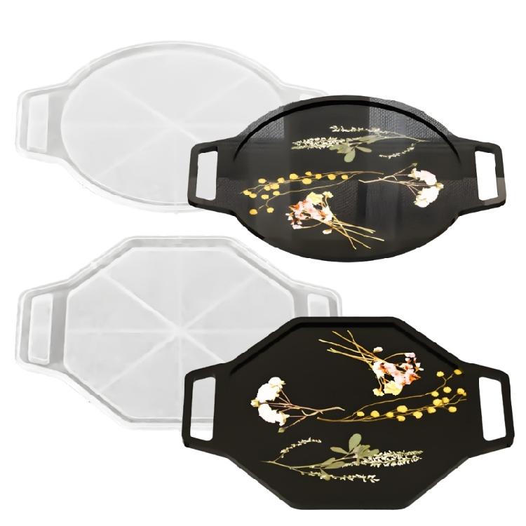 Molde Flexível DIY para Joias com Design Oval ou Octogonal Molde para Servir Doces para Fácil Desmoldagem e Fundição Criativa com Resina