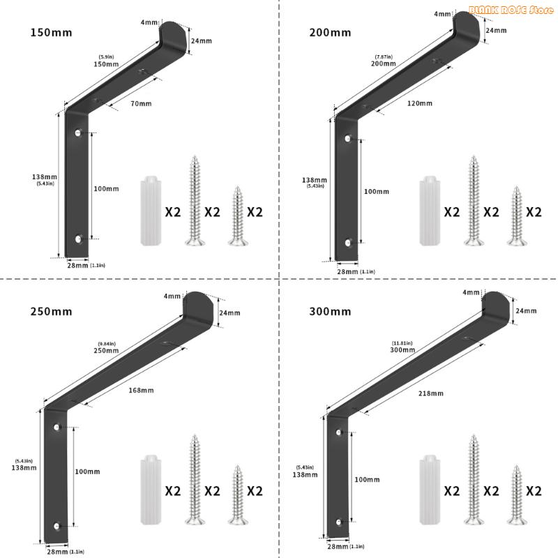 K1AE Wall Mounted Stainless Steel Shelving Bracket Simple Decorative Shelf Bracket