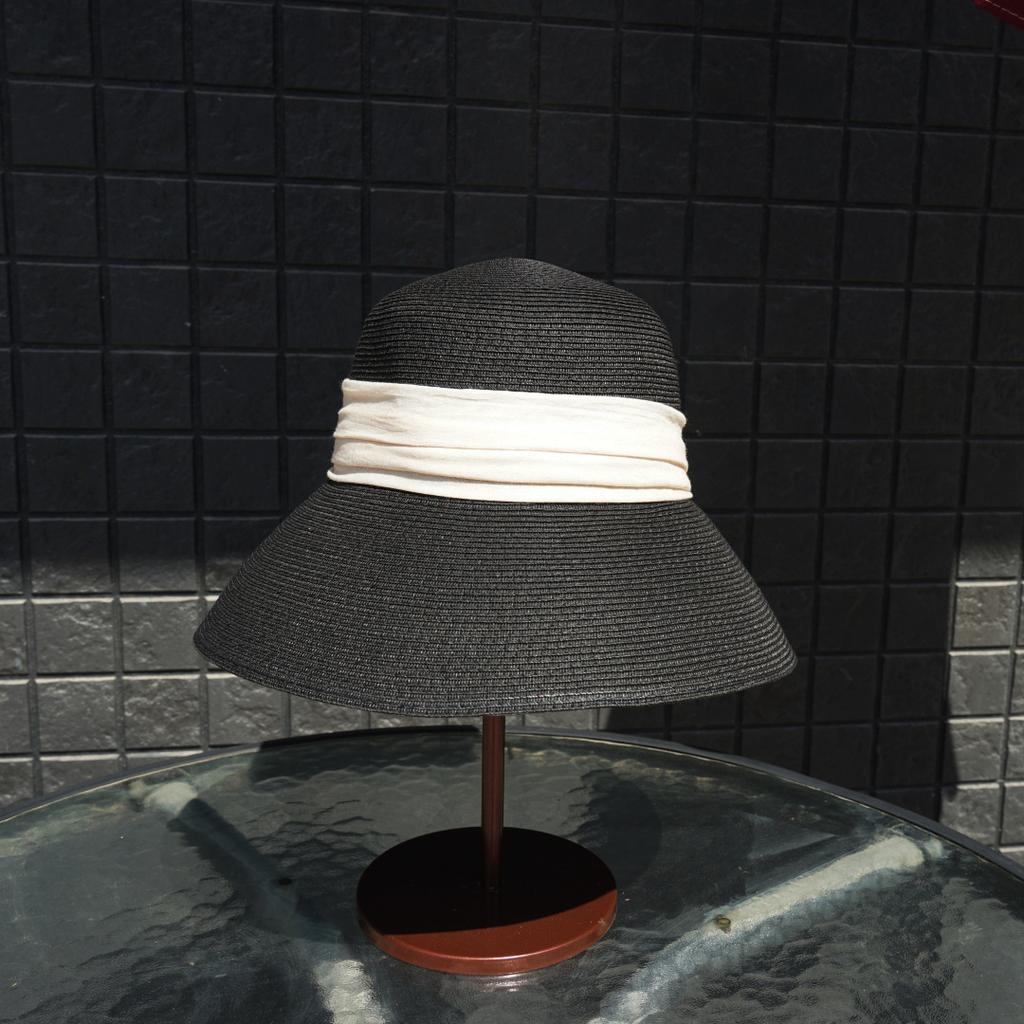 Japanese Retro Cotton And Linen Cloth Large Brim Basin Hat Women'S Summer Vacation Beach Sunshade Sun Protection Foldable Casual Straw Hat