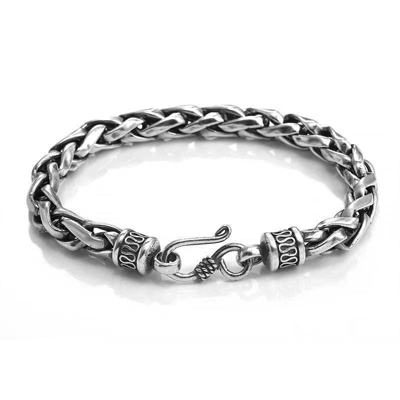 925 Silver Bracelet Vintage Bangles Chain High Quality For Women Men Fashion Jewelry Wedding Engagement Party