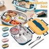 Stainless Steel Bento Lunch Box Portable Large Capacity Insulated Lunch Box for Student