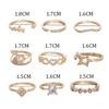 Exclusive For Fashionable Love Leaf Flash Diamond Combination 9-Piece Ring Set