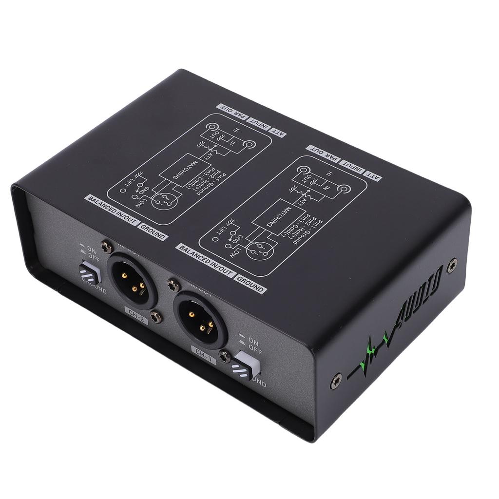 Hum Eliminator Box 3 Level Gain Adjustment Eliminates Noise Interference 2 Channel Ground Loop Noise Isolator Noise