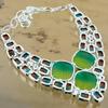 Natural Carved Bi-Color Tourmaline Adjustable Necklace 925 Silver For Girls