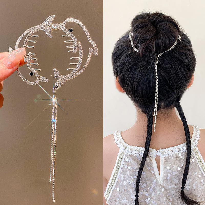 

Детские милые аксессуары для волос Диск со стразами Фиксатор для волос Девочка Малыш Жемчужная кисточка Пряжка для конского хвоста Заколки Головной убор Size fits all