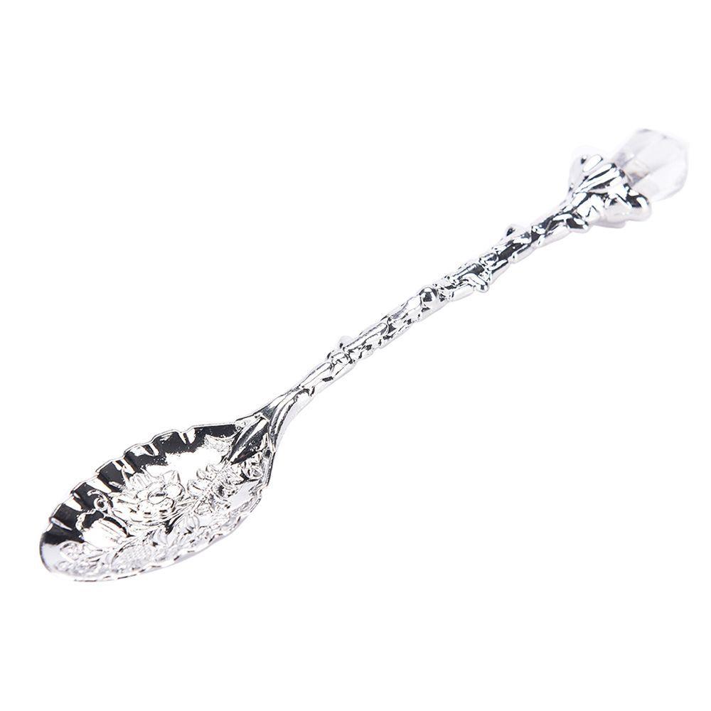 Crystal Head Coffee Spoon Ice Cream Flatware Tea Zinc Zinc Zinc Alloy Scoops Accessories Kitchen Dining Bar