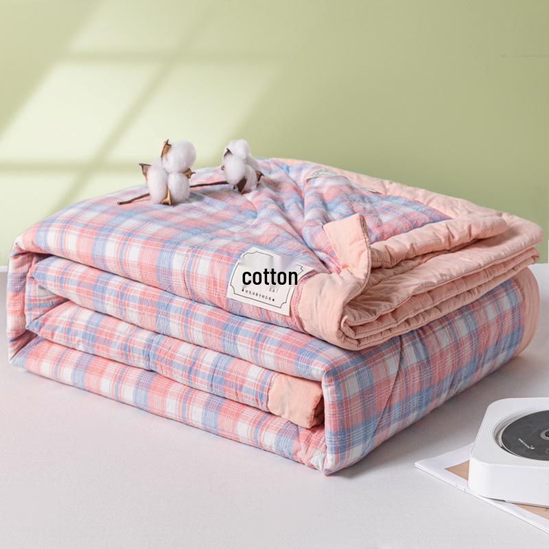 Xinjiang Cotton Summer Quilt: Lightweight, Machine-Washable, Cooling Blanket for Single or Double Beds