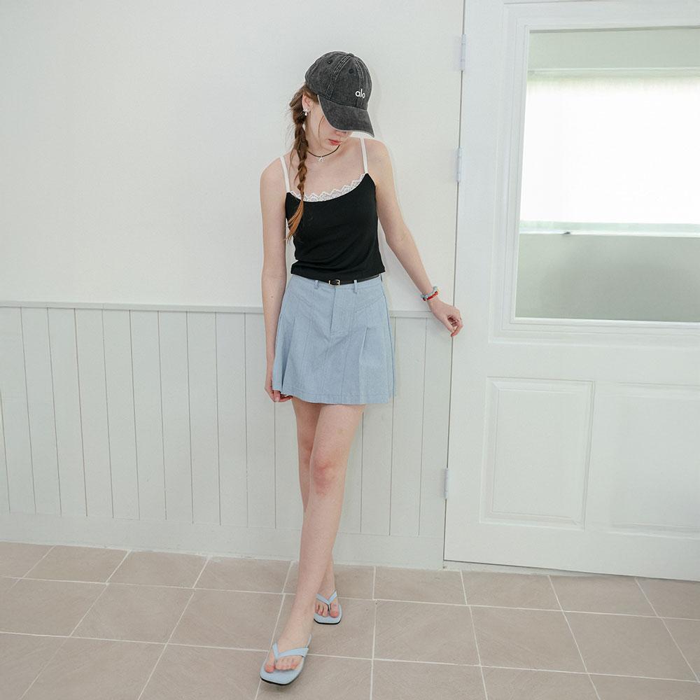 Deondeulob Dd_Clean Fit A-Line Mini Skirt_Blue