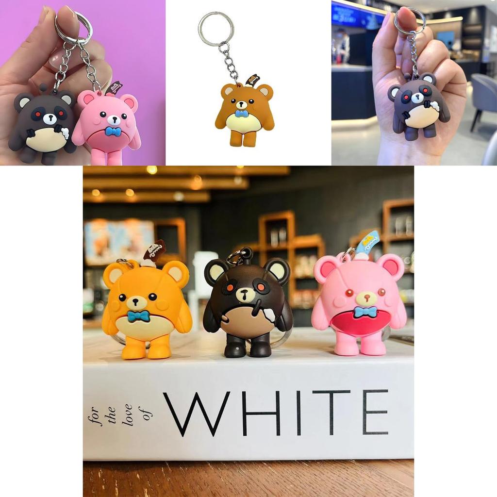 Cute Egg Party 3d Teddy Bear Keychain For Students And Backpacks