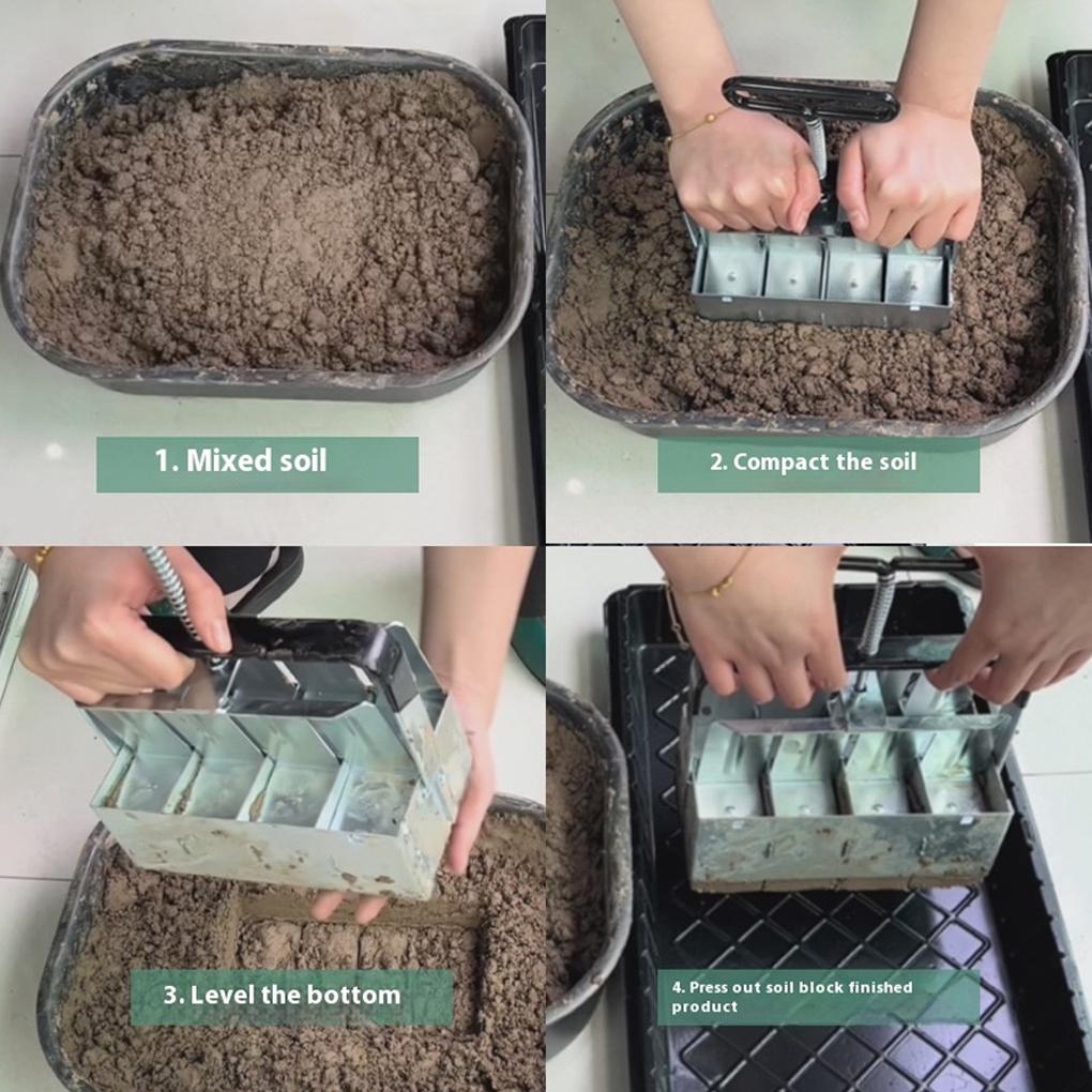 1PC Handheld Seedling Soil Block Maker 2 Inch Soil Blocking Tool Used for Garden Prep Seedlings Cuttings Greenhouse