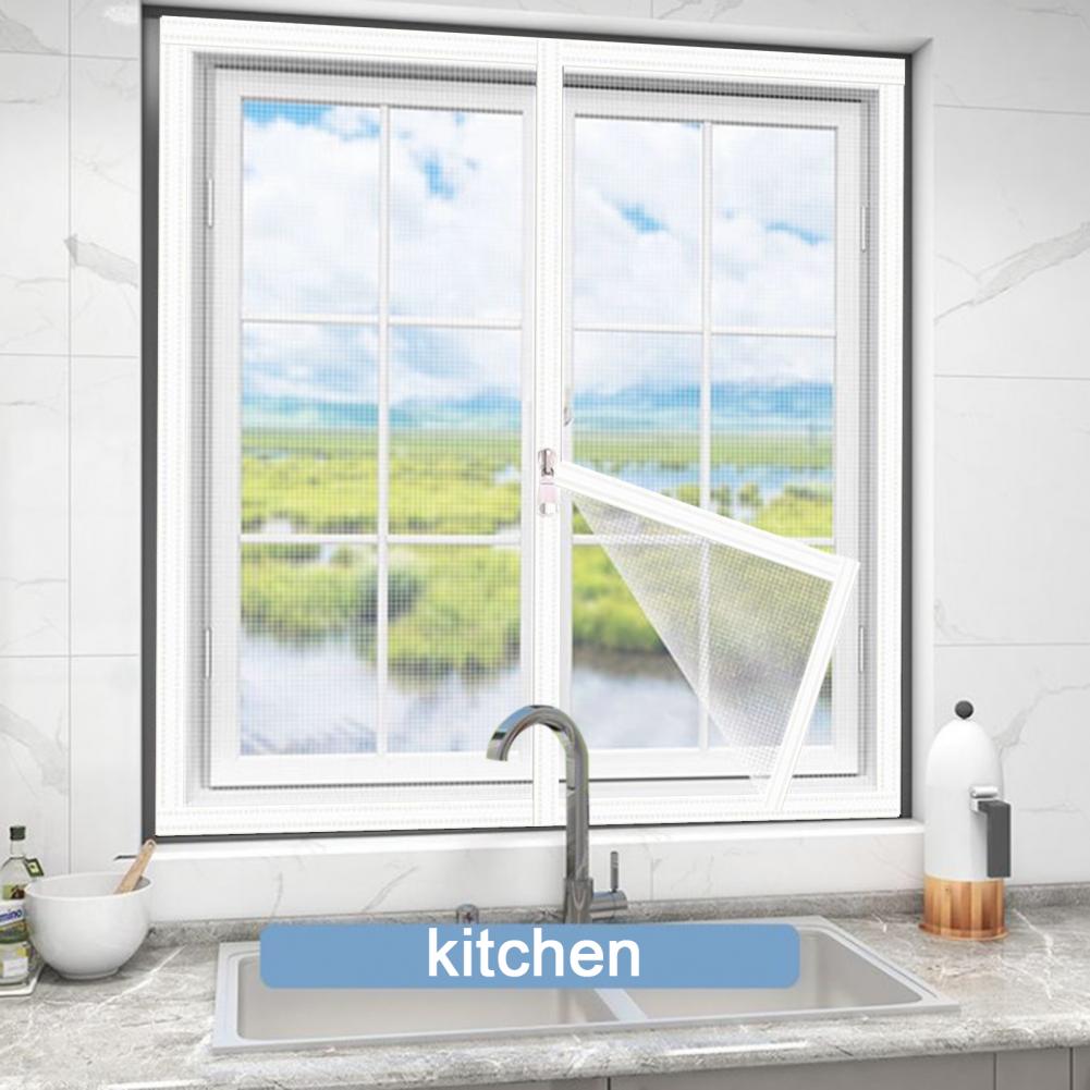 Family Protetion Window Mesh No-drill Window Screen Universal Fit Window Screen Replacement Kit with Mosquito-proof for Easy