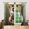 2 pcs, versatile polyester transparent curtains for home decoration Funny Raccoon for use in bedrooms and living rooms