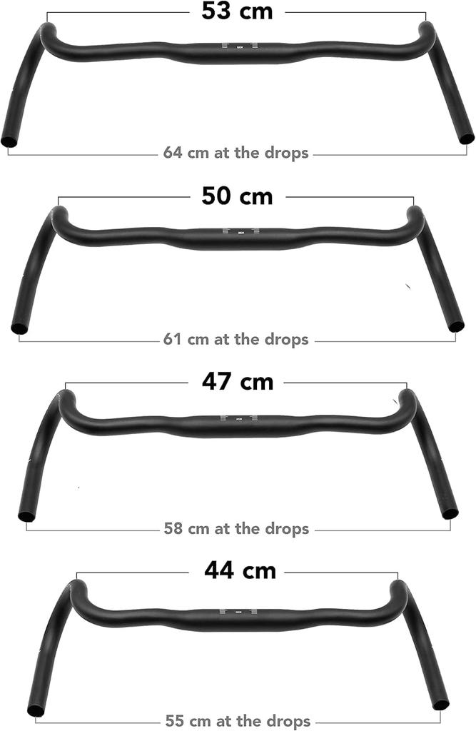 REDSHIFT Kitchen Sink Handlebar without Loop for and Commuter Aluminum Drop with 20mm of 41cm Width Road, Gravel, Touring, Bikes, Bar, 31.8mm Clamp,