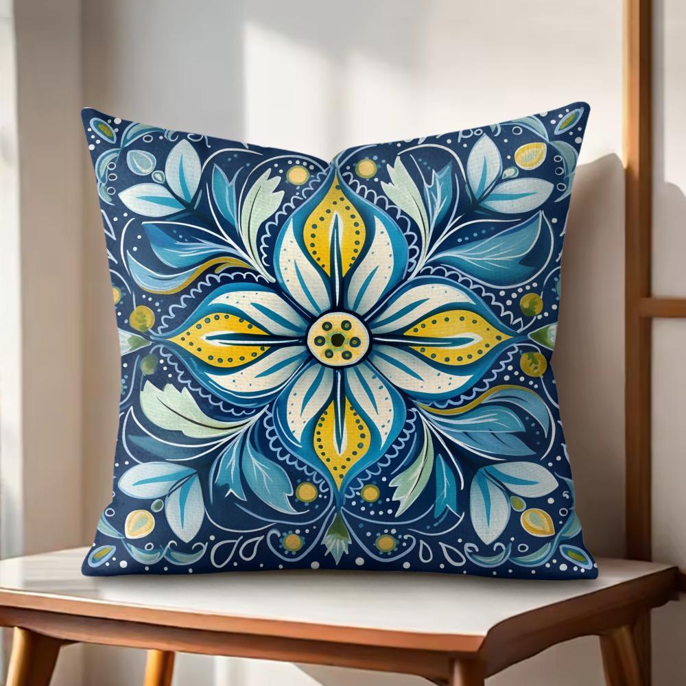 Resortstyle Patterns Cushion Cover Natural Linen Organic Fabric DoubleSided Printing Couch Pillow Covers Home Decor
