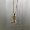 316 Stainless Steel Waterproof Denim Boots Pendant Necklace Cool Cowgirl Cowboy Boot Hat 18K Gold Plated Collar Necklaces Gifts