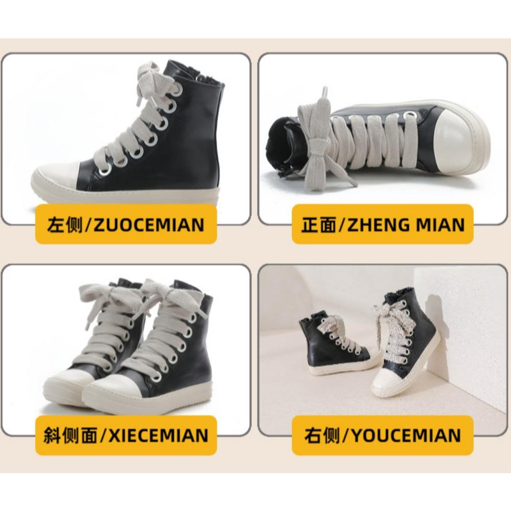 Short Boots Women's Spring and Autumn Fashionable Street Small Leather Shoes College Style Short Boots Womens Large Sizes 35-45