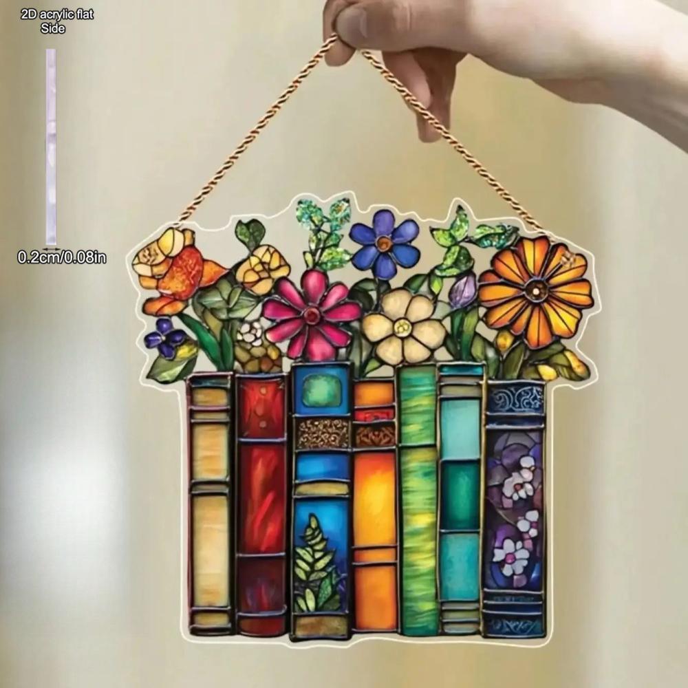 Flower Book Acrylic Hanging Decoration, Novelty Home Decor, Perfect Durable for Bedroom, Store, Office, Kitchen, for Wall Decoration