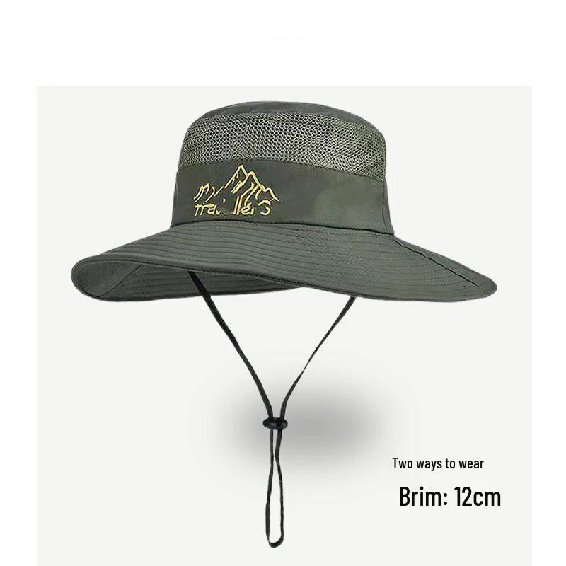 Fisherman Sun Protection Embroidered Outdoor Cowboy Hat for Camping and Mountaineering