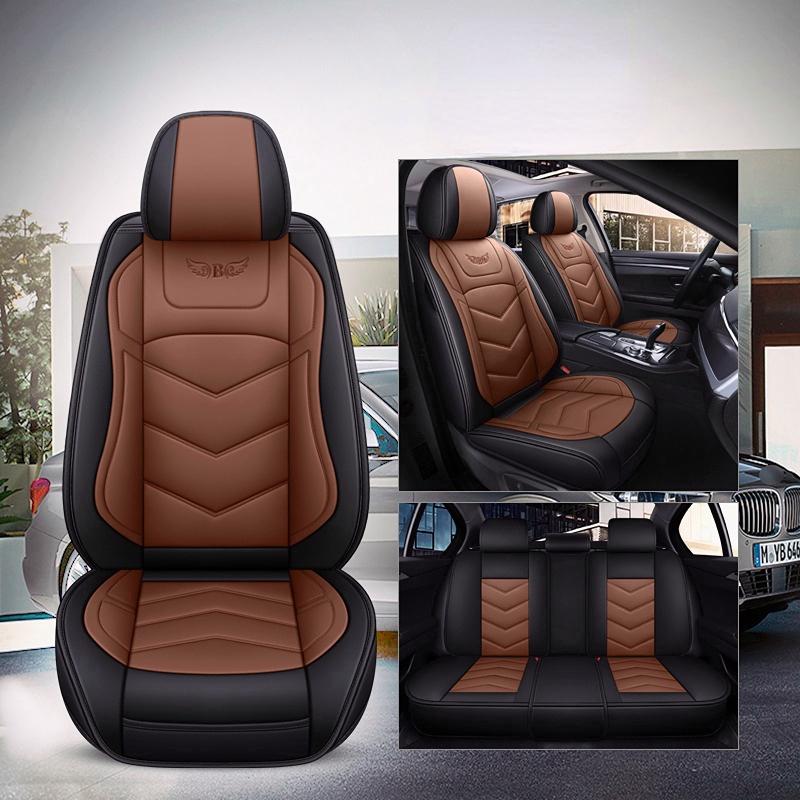 Universal 5 Seat Car Seat Cover PU Leather Full Set Seat Cushion Cover Anti Slip Protector Cover