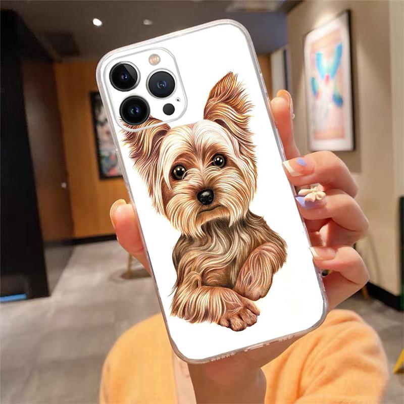 Phone Case For Iphone 17 Pro Max Air 16 15 14 13 Pro Max 15 16 Pro 15Plus Cute Yorkshire Terrier Dog Case Funda Capa Cell