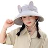 Korean Style Wide Brim Peaked Cap Empty Top Adjustable Rabbit Ear Sunhat Sunscreen Streetwear Children Fishman Hat 2-4 Years Old
