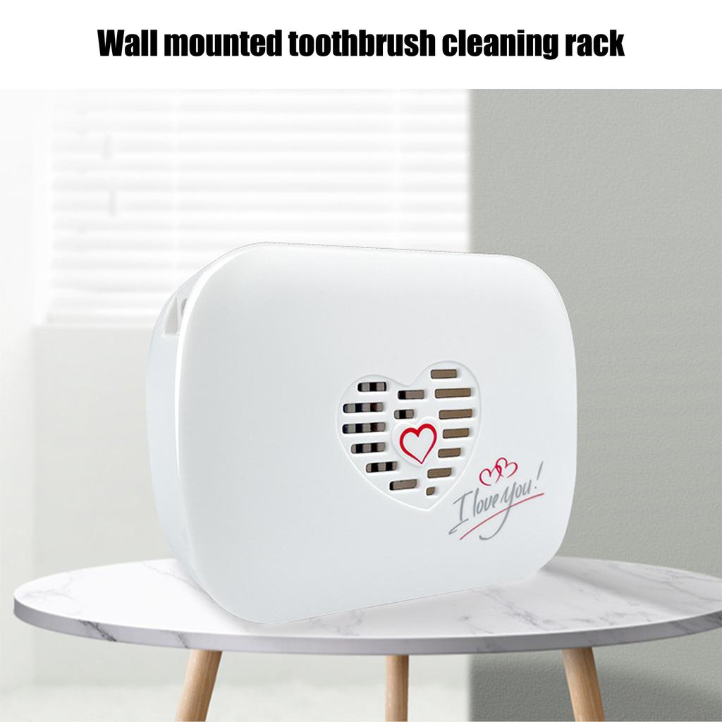 Toothbrush Cleaner Wall Mounted USB Charging UV Toothbrush Cleaning Rack Holder Box for Bathroom