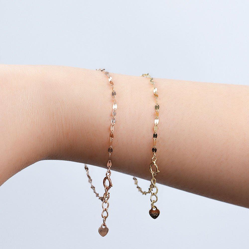 18K Gold Bracelet, 1-pun-1-line Dragonfly Chain