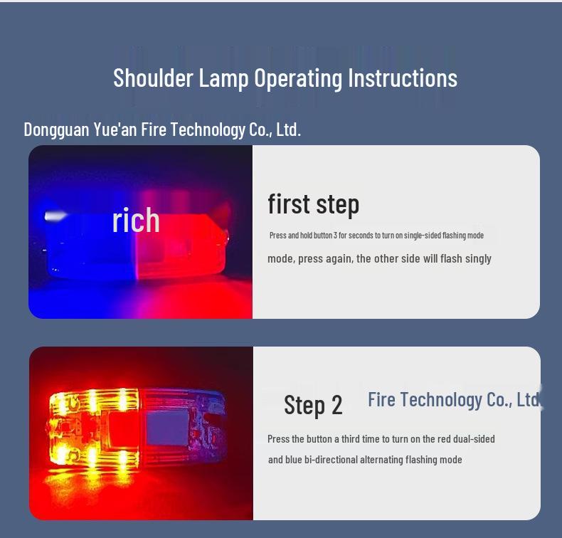 LED Red Blue Flashing Shoulder Light for Security Patrol