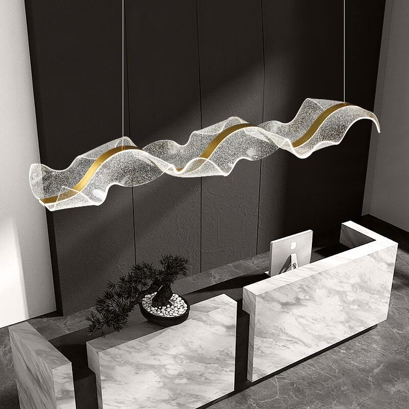 Creative Wave Silk Ribbon Dining Chandelier