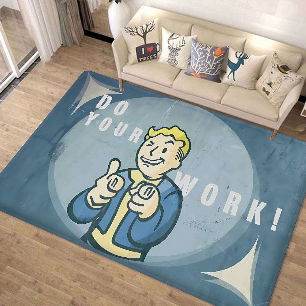 Game Vault Tec F-Fallout Hallway Carpet Washable Non-Slip Living Room Sofa Chairs Area Mat Kitchen Doormat Area Rug