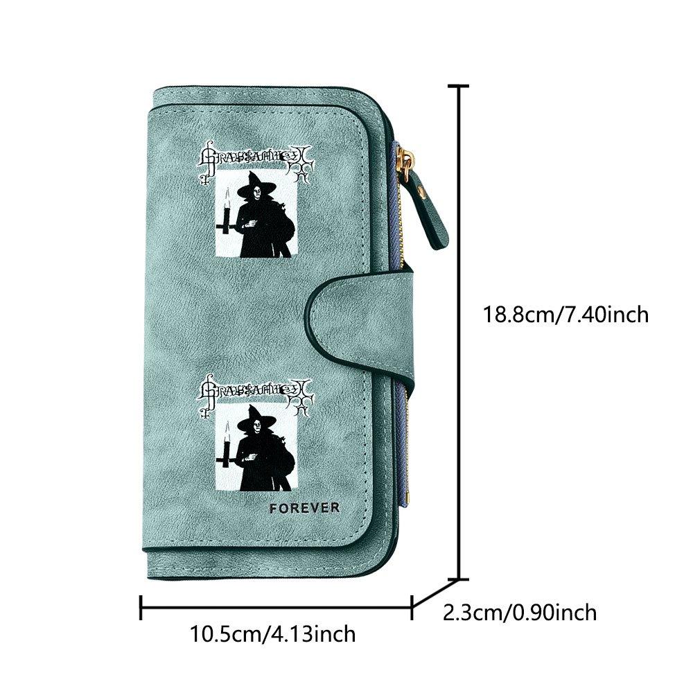 Gravewurm long zipper wallet, large-capacity card holder, unisex clutch bag, stylish zippered coin purse, suitable for daily use, a great gift for