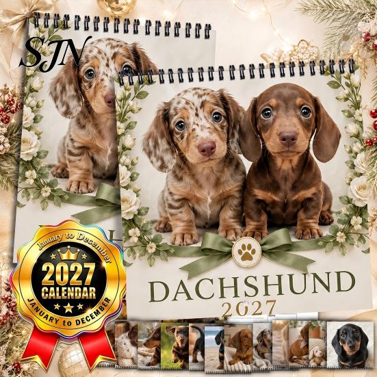 Room Decoration Calendar 2027 Dachshund Dog Wall Calendar, 12 Month Hanging Planner, Jan Academic Office Supplies 2027-Dec Theme for Home Organizing