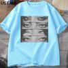 Artistic Eye Collage Tshirt Unisex Women Heavy Cotton Tshirt Casual Short Sleeve Graphic Tshirt Trendy Unisex Y2k Clothes Tees