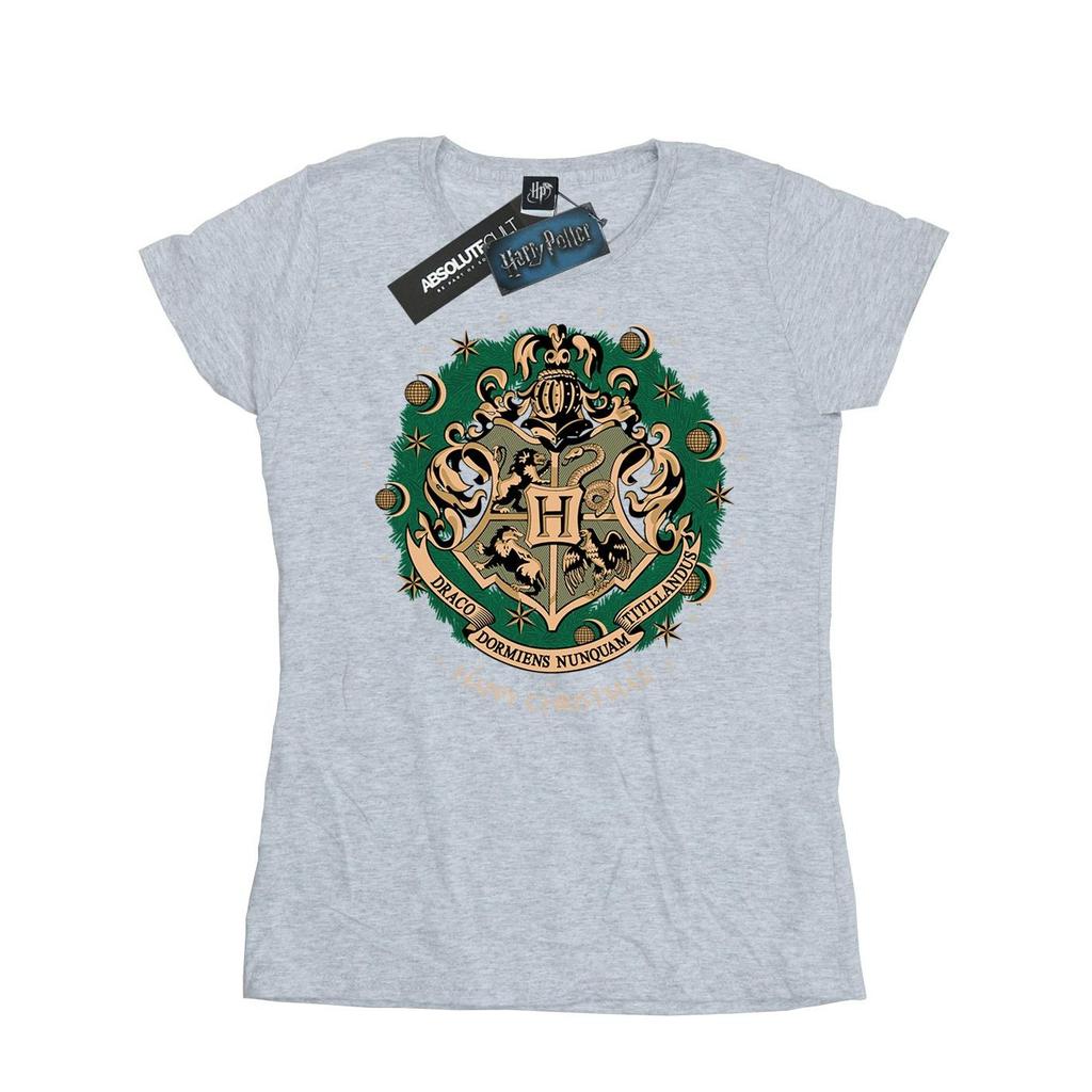 Harry Potter Womens/Ladies Christmas Wreath Cotton T-Shirt