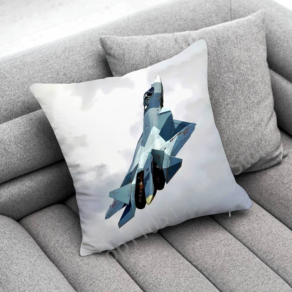 Fighter Plane F-F-22 S-SU-57 Raptor Throw Pillow Case For 55x55cm 30x30cm 50x50cm 45x45cm 40x40cm Square Chair Pillowcase Case