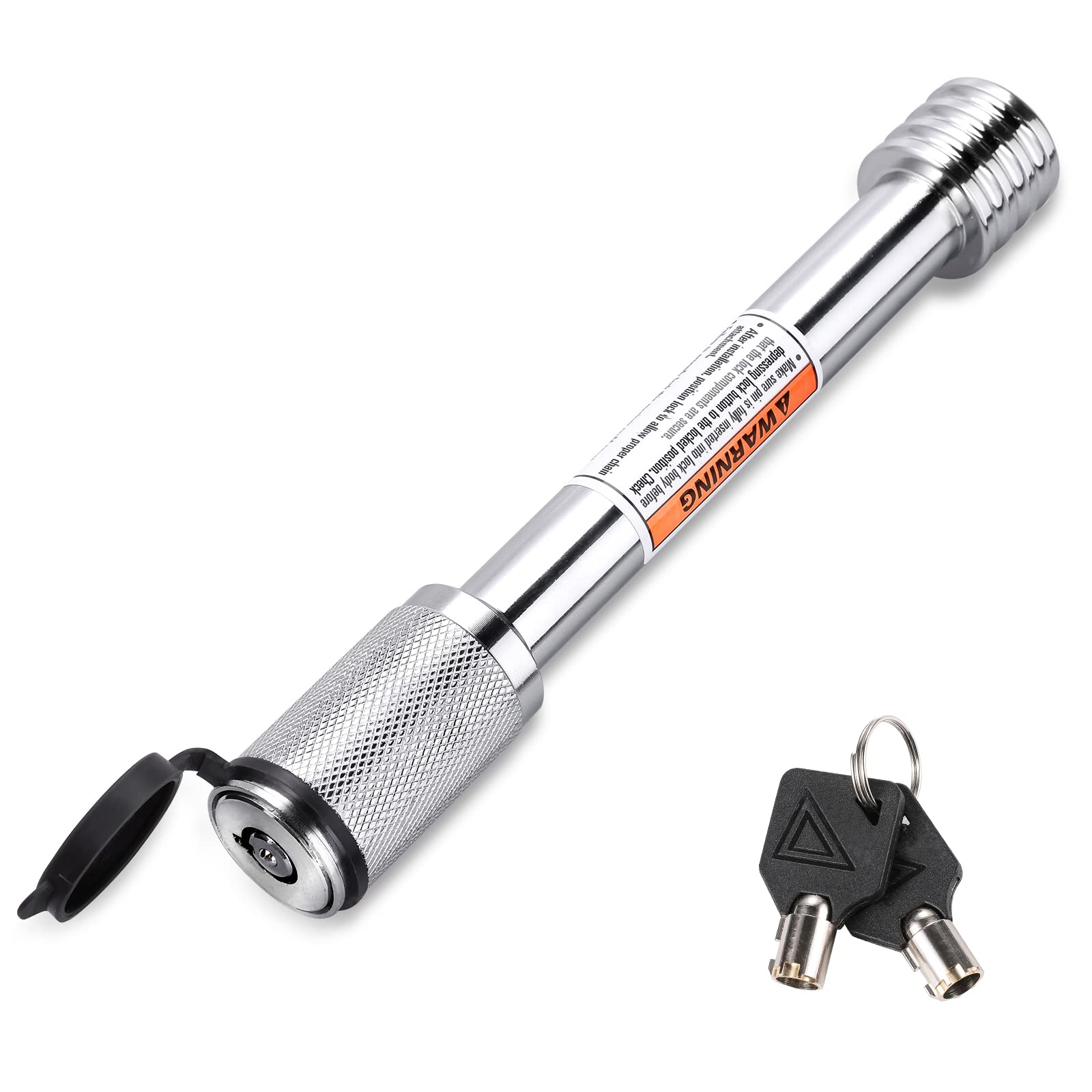 

CZC AUTO Trailer Hitch Super Extra Long Chrome Coated Hitch Pin with Key for Class III to IV Hitch Bike Tray and Tow for and Boats Lock, 5/8