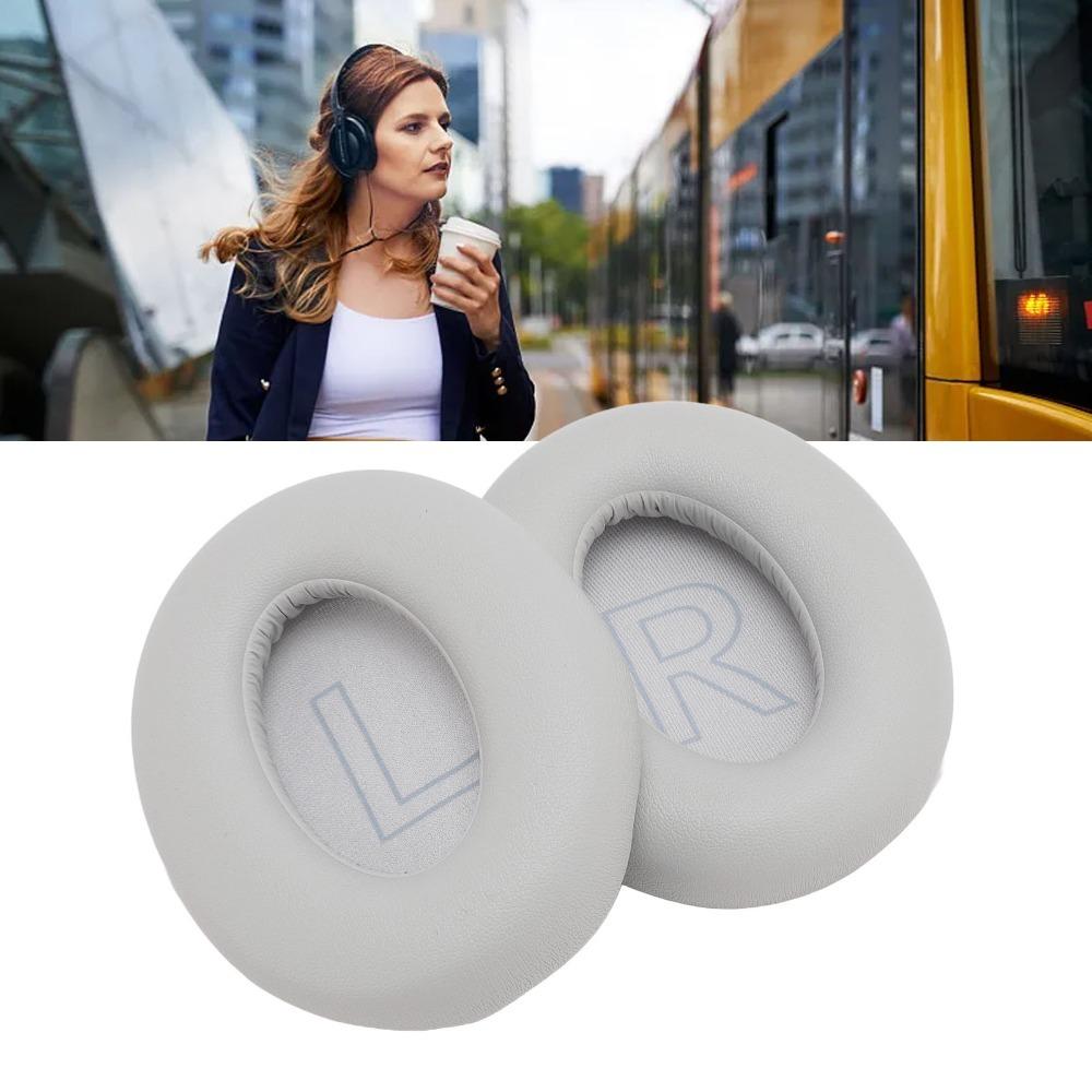 2PCS Protein Leather Replacement Ear Pads for Anker Soundcore Life Q20 Q20 BT Replacement Parts