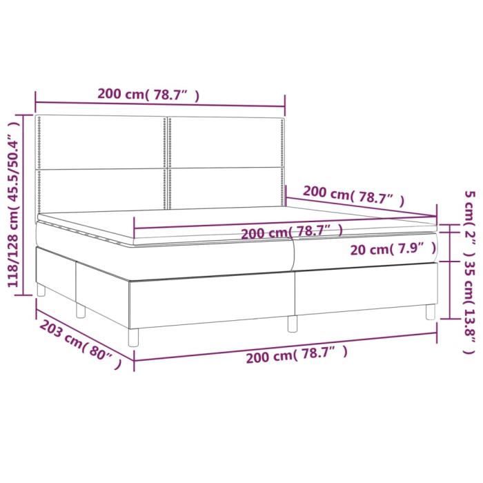 3142985 vidaXL Bed Base and Mattress Black 200x200 Cm Velvet