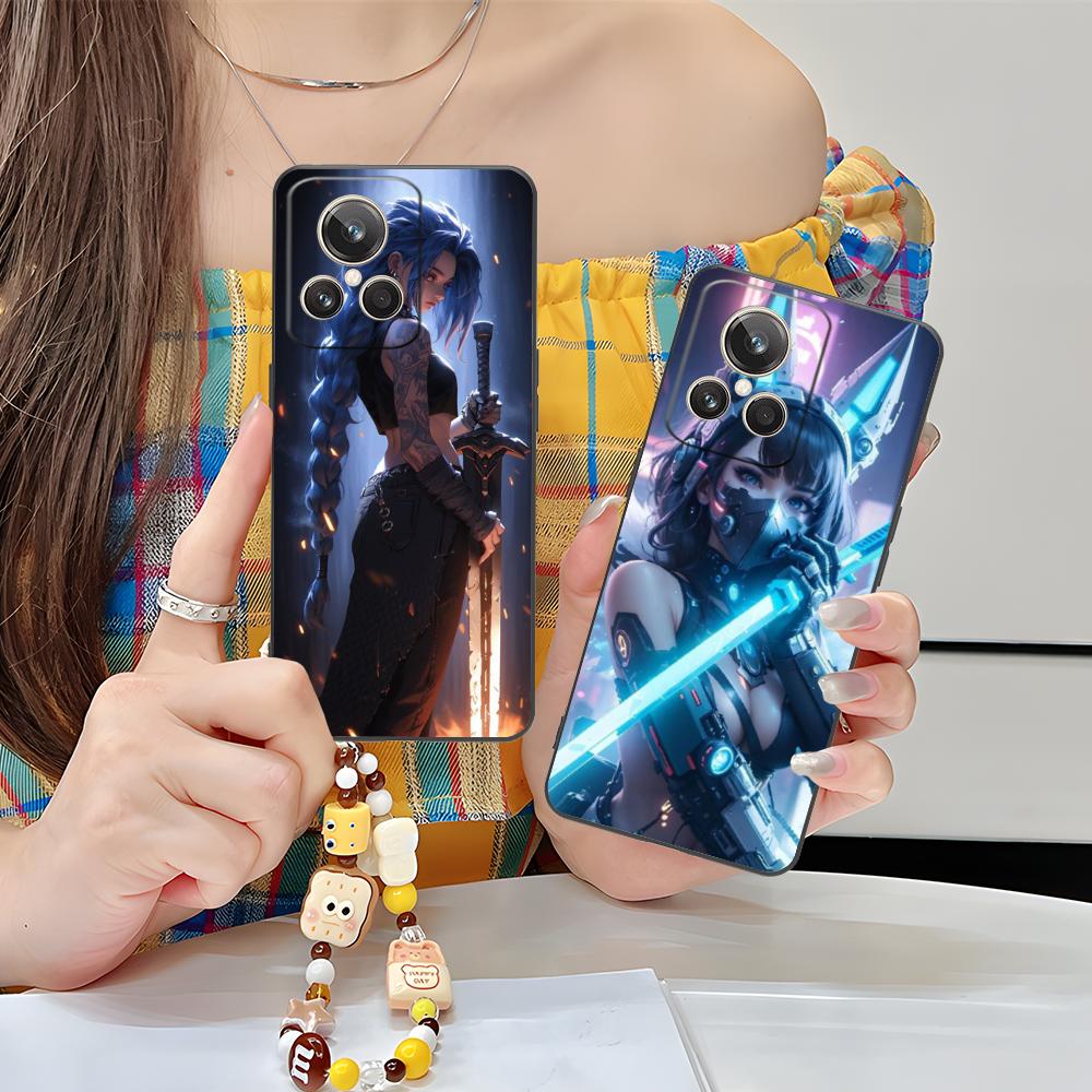 Anime Girl Mobile Phone Case for Realme 15 14 13 12 11 10 9 Pro Plus T i Lite 5G Colorful Printing Cover Cellphones Cover