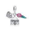 Charms Beads Original Music Notes Piano Headphone Charm Fit Pan Brand Bracelet Necklace Jewelry for Women