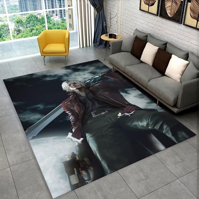 Cloud Tifa Final Fantasy Games Sephiroth Carpet Rug for Bedroom Living Room Sofa Playroom Doormat Home Decor,Area Rug Non-slip