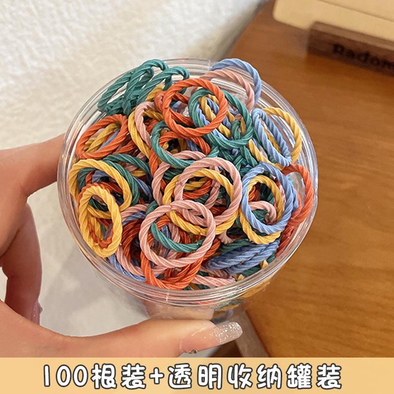 100Pcs Kids Colorful Mini Rubber Bands Elastic Hair Ties Small Seamless Ponytail Holders for Toddler Girls