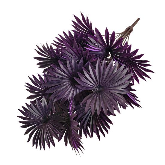 Purple Artificial Palm Tree Realistic Faux Palm Tropical Leaves Fake Palm Branches for Halloween Christmas Indoor Outdoor Decor