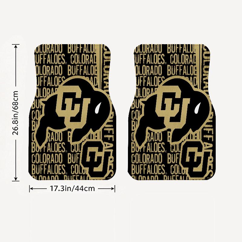 Colorado Buffaloes Black Car Floor Mats Full Coverage All-Season Car Mats, XPE Non-Slip And Wear-Resistant Mats Suitable for SUV Interiors, Textured C